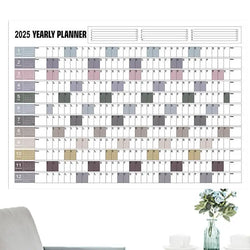 Yearly Planner 2025 Annual Year Wall Calendar with Stickers Horizontal Thick Paper Poster Calendar Schedule Organizer Planner