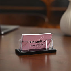Transparent Acrylic Business Card Holder, Office Business Card Display Stand, 30-40 Business Cards Card Holder For Desk