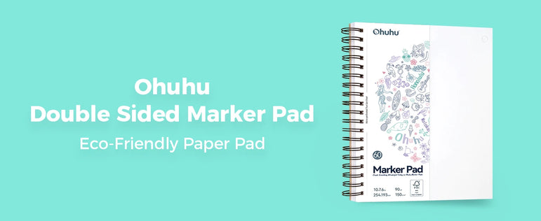 Ohuhu Double Sided Marker Pads Art Sketchbook Bleedproof Spiral Bound Sketching Book for Alcohol Markers Drawing Notebook School