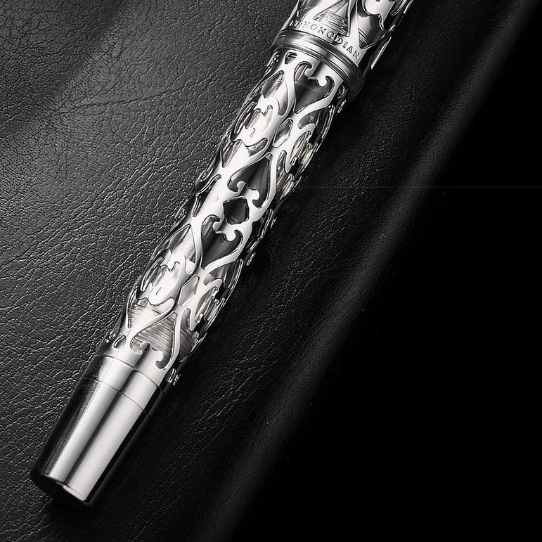 Hot Hongdian D1 Fountain Pen EF F Nib Skeleton Hollow Resin Writing ink Pens Piston filling school office supplies with tools