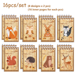 16pcs Football Mermaid Animals Mini Spiral Pocket Notebooks Memo Pad Coil Booklet Notepads For Kids Gifts Party School Diaries