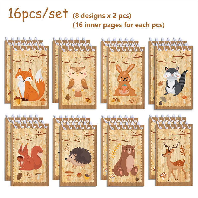 16pcs Football Mermaid Animals Mini Spiral Pocket Notebooks Memo Pad Coil Booklet Notepads For Kids Gifts Party School Diaries