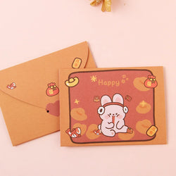 Bear Rabbit Blessing Thank Envelope Ins Cartoon Decoration Letter Paper 9 Styles Beautiful Cartoon Greeting Card New Year Gift