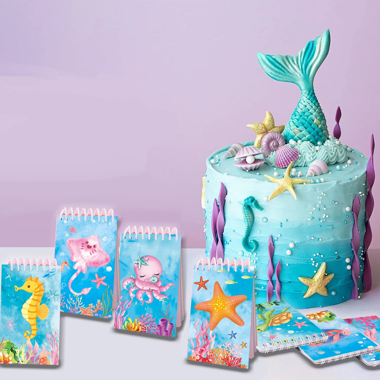 16pcs Football Mermaid Animals Mini Spiral Pocket Notebooks Memo Pad Coil Booklet Notepads For Kids Gifts Party School Diaries