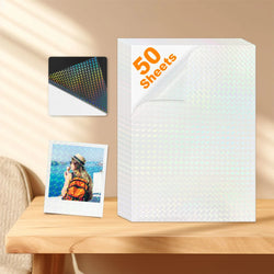 50 Sheets Glitter Cold Lminated Film Overlay Photo Paper Card DIY A4 Size Cold Laminating Sheet Waterproof Transparent Paper