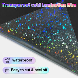 10 Sheets Cold Laminating Film Glossy Transparent Label Sticker Self Adheisve Lamination Film Waterproof Overlay Photo Picture