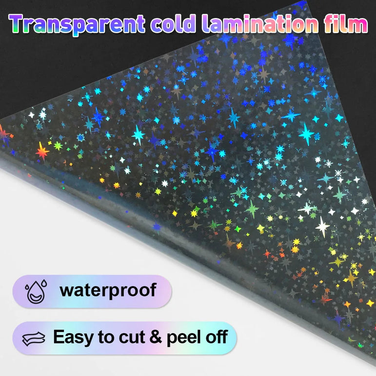 10 Sheets Cold Laminating Film Glossy Transparent Label Sticker Self Adheisve Lamination Film Waterproof Overlay Photo Picture