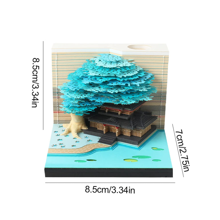 Castl Desk Calendar 2025 Tear-Away 3D Calendar Memo Pad Creative Desk Calendar DIY Notes Notepad 3D Art Calendar Paper