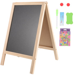 1 Set Of Double Sided Wooden Blackboard Chalk Board Children Whiteboard Writing Board Freestanding Chalk Board For Kids