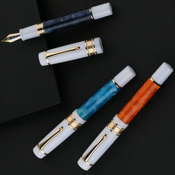 MAJOHN M400 Fountain Pen #6 sliver EF/F Nib with Converter Resin Writing Ink Pen Office school supplies high quality gift pens