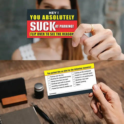 50Pcs Bad Parking Cards You Absolutely Suck At Parking Cards, Bad Parking Cards Parking Violation Tickets Funny Hilarious Prank
