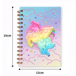 1pc Cartoon Unicorn Notebook Student Children's Silicone Decompression Bubble Coil Notebook Stationery Supplies Gifts 2025 New