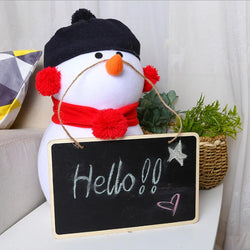 Creative Mini Reusable Wood Erasable Chalkboards with Hanging String Decorative Display Black Square Message Board Craft Gifts