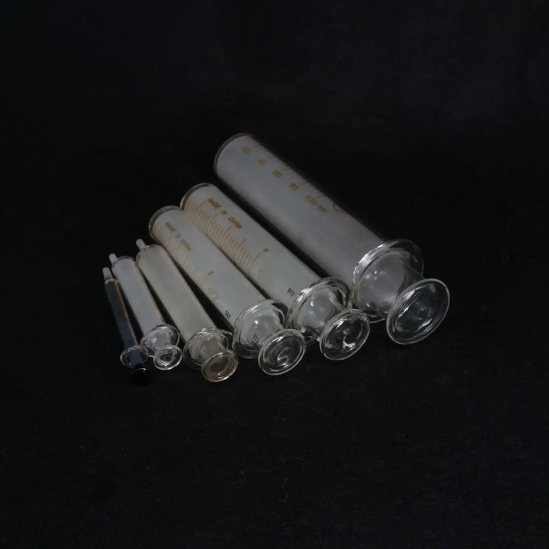 1/2/5/10/20/30/50/100ml Glass Syringe Injector Lab Sampler Caliber Precision