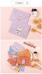 Bear Rabbit Blessing Thank Envelope Ins Cartoon Decoration Letter Paper 9 Styles Beautiful Cartoon Greeting Card New Year Gift