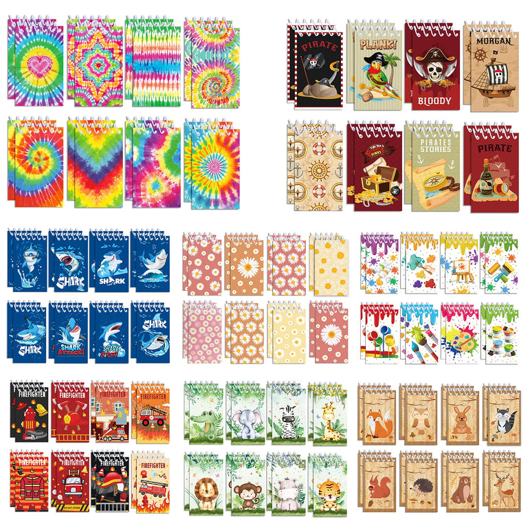 16pcs Football Mermaid Animals Mini Spiral Pocket Notebooks Memo Pad Coil Booklet Notepads For Kids Gifts Party School Diaries