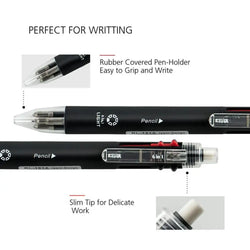 6 In 1 Multicolor Ballpoint Pen 5 Colors Ball Pen Creative Multicolor Ballpoint Pen 1 Automatic Pencil With Eraser for School