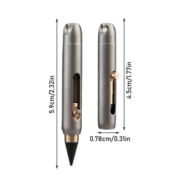 Metal Inkless Pen Titanium Alloy Forever Everlasting Pencil Desk Decor Pocket Pen For Writing Unique Keychain Pendant School
