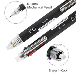6 In 1 Multicolor Ballpoint Pen 5 Colors Ball Pen Creative Multicolor Ballpoint Pen 1 Automatic Pencil With Eraser for School