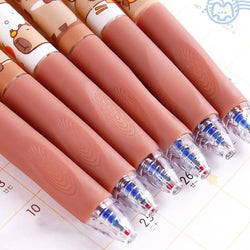 6Pcs Cute Cartoon Capybara Retractable Erasable Pens Cute Capybara Pens Nibs Blue Ink Writing Supplies Aesthetic Stationery