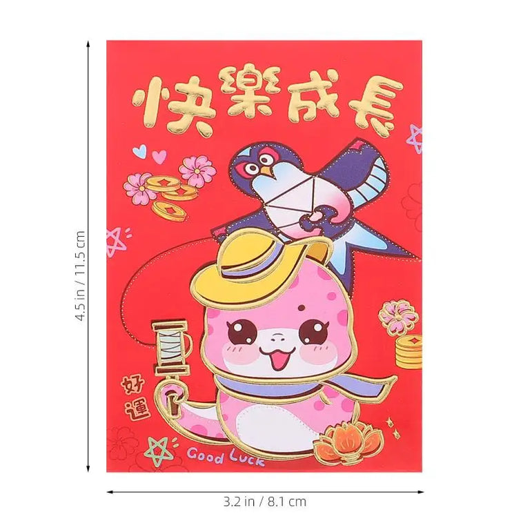 36 Pcs Cartoon Snake Envelope Paper Red Packets Chinese New Year Supply Creative Red Packet Spring Festival Present Lucky Money