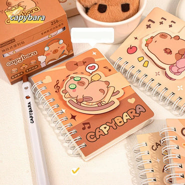 A7 Cartoon Capybara Coil Notebook Kawaii Learning Coil Book Cute Study Pocket Notepad Small Notebook School Stationery 
﻿ 
﻿