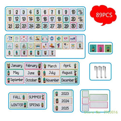 Calendar Pocket Chart for Kindergarten School Classroom with 89 Cards Monthly Calendar Pocket Chart for Kids Learning