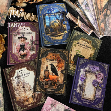JIANWU Magic World Series Vintage Flower Character Landscape Collage Decor Material Paper Creative DIY Junk Journal Stationery