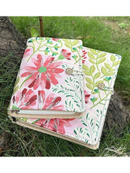 A5 Handcrafted Journal with Embroidered Floral Fabric Cover,Personalized Life Journal,Aesthetic Notebook for Writing & Planning