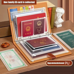 Thick Leather A4 Binder Notebook Family Document Collector File Folders Organizer Office School Supplies