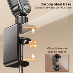 Desk Clamp Book Stand for Reading Adjustable Book Holder Recipe Book Holder for Laptop Tablet Recipe Textbook