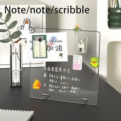 Desktop message board Acrylic transparent notepad Office memo board can be written home memo board magnetic desktop board