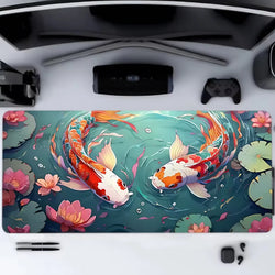 Carp pattern large mouse pad high-definition printing desk pad anti slip rubber base game accessories - e-sports office home