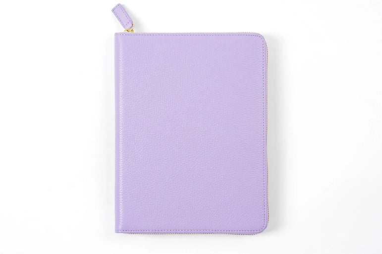 Moterm Genuine Pebbled Grain Leather A5 Zip Cover with Top Pocket Cowhide Planner Zipper Notebook Organizer Agenda Journal Diary