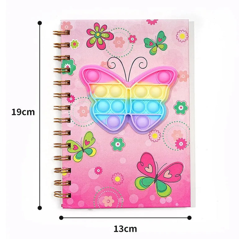 1pc Cartoon Unicorn Notebook Student Children's Silicone Decompression Bubble Coil Notebook Stationery Supplies Gifts 2025 New