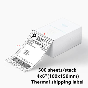 4x6 three proof thermal folding adhesive sticker shipping label 100x150mm express logistics waybill label paper 500 sheets