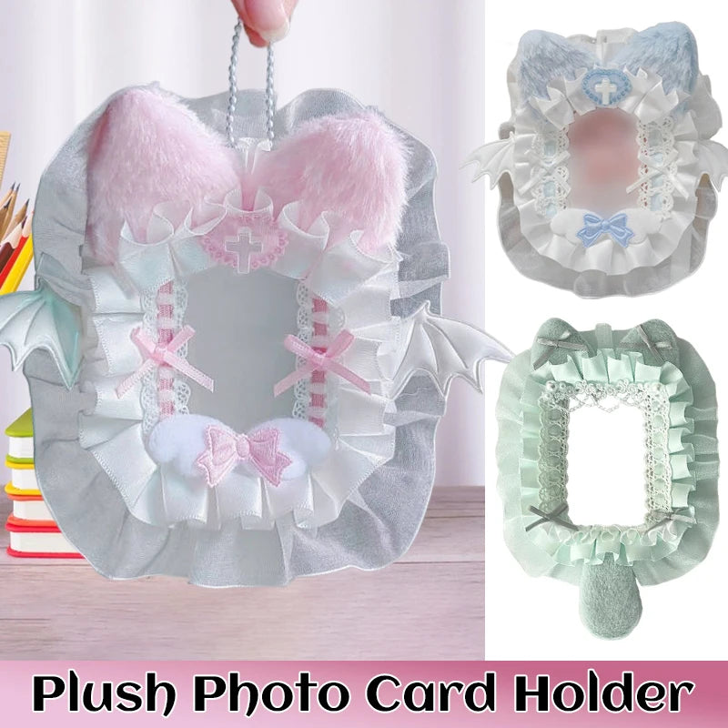 Cute Lace Top Loader Kpop Photo Card Top Loaders Decorating Poca Sleeves Photocard Holder Keychain Toploader Embellishing Idol