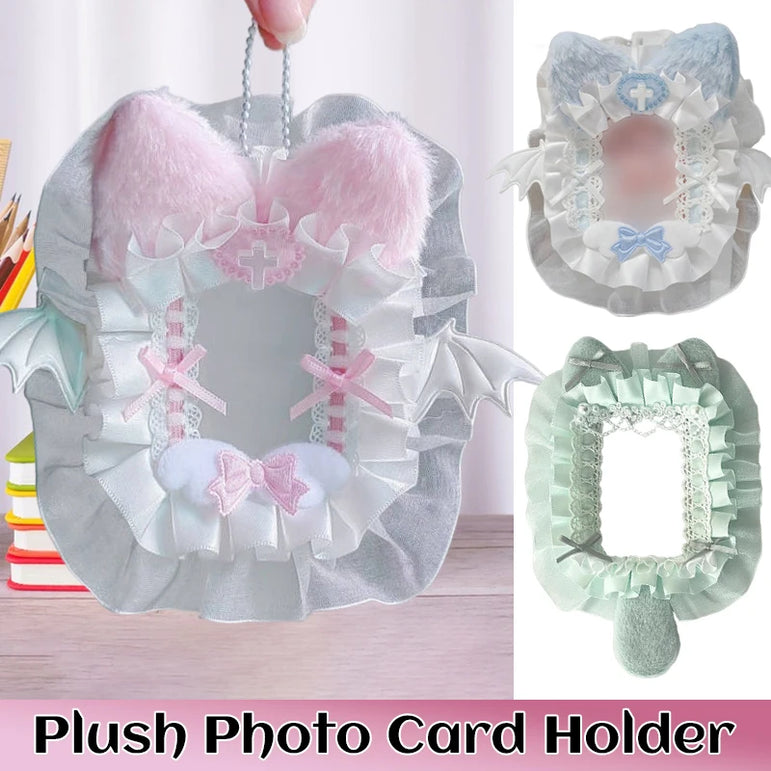 Cute Lace Top Loader Kpop Photo Card Top Loaders Decorating Poca Sleeves Photocard Holder Keychain Toploader Embellishing Idol