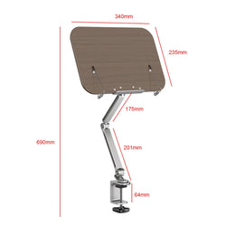Book Stand for Reading Adjustable with 360° Rotating Base with Elastic Page Clip for Recipe Cookbooks Magazines Tablets Laptops