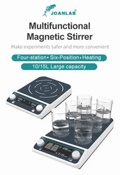 JOANLAB Multiple Magnetic Stirrer Hot Plate Digital Display Laboratory Stirrer Magnetic Mixer Heating Four-station Six-Position