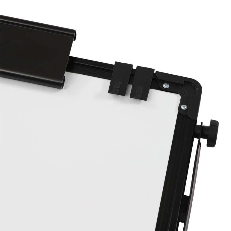 36 x 24 Inches Magnetic White Board Easel Stand Black Folding Dry Erase Whiteboard Kids Doodle for Office School Home