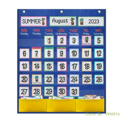 Calendar Pocket Chart for Kindergarten School Classroom with 89 Cards Monthly Calendar Pocket Chart for Kids Learning