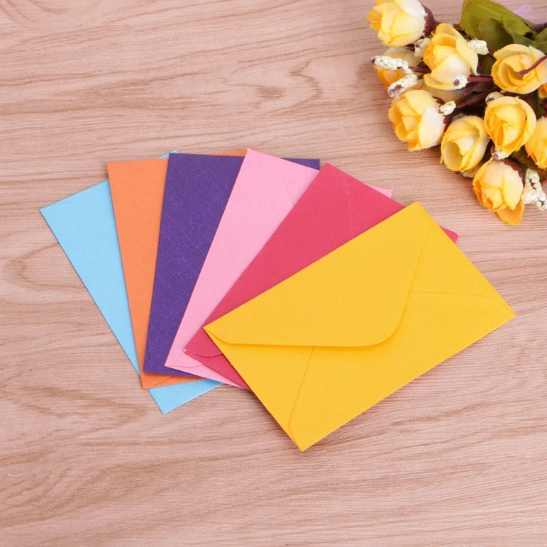 50 Sheets Colorful Envelopes Set for A6 Papers Wedding Invitation Letter Stationery Paper Bag Wedding Gift Paper Bag
