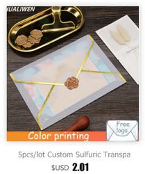 20PCS/Lot Semi-transparent Sulfuric Acid Paper Envelopes For DIY Postcard Card Storage Wedding Invitation Gift Packing