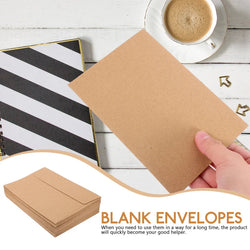 50Pcs Invitation Card Blank Brown Paper Envelope Paper Set Retro Style Suitable For Christmas Valentine's Day And Other Festival