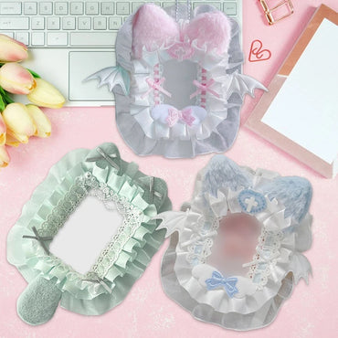 Cute Lace Top Loader Kpop Photo Card Top Loaders Decorating Poca Sleeves Photocard Holder Keychain Toploader Embellishing Idol