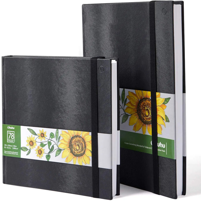 Ohuhu Sketchbook Marker Paper Pad Art Sketch Book Drawing Papers Hardcover Sketching Books for Markers Heavyweight Sketchpad