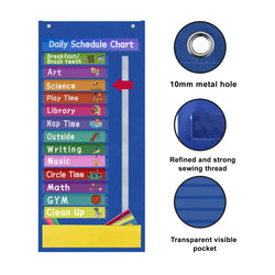 Kids Daily Schedule Pocket Chart Teacher Classroom Scheduling Charts Durable Schedule Chart For Preschool Homeschool Office