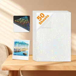 50 Sheets Glitter Cold Lminated Film Overlay Photo Paper Card DIY A4 Size Cold Laminating Sheet Waterproof Transparent Paper