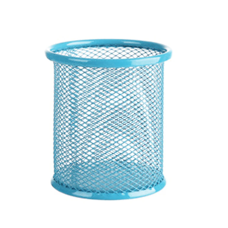 1Pcs Pencil Holder Office Desk Metal Mesh Square Round Pen Pot Cup Case Container Organiser Durable Pencil Case